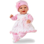 Panenka miminko Baby Sweet 50 cm s růžovou čepičkou, BERJUAN