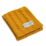 Bavlněná pletená deka TINY STAR Mustard