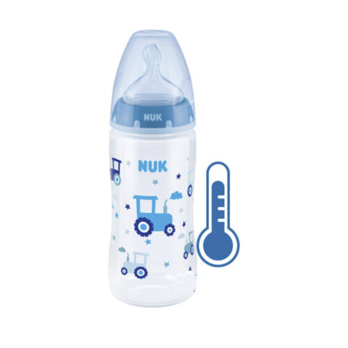 NUK First Choice Kojenecká láhev 300 ml se silikonovým dudlíkem a indikátorem teploty